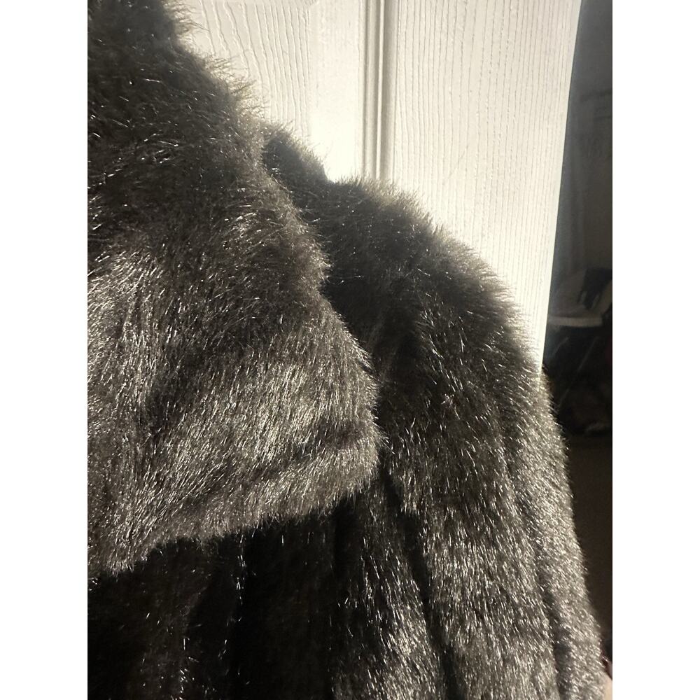 VNT 70s 90s Passport Plush Faux Fox Rabbit Fur Short Jacket Sm 10 Mob Satin 36w - Picture 11 of 15